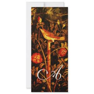 NIGHTINGALE WITH ROSES MONOGRAM, Red Black Yellow