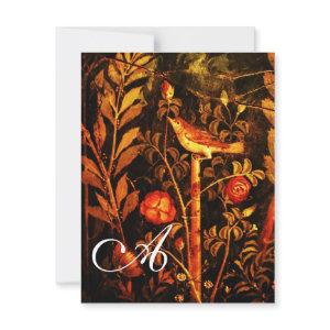 NIGHTINGALE WITH ROSES MONOGRAM, Red Black Yellow