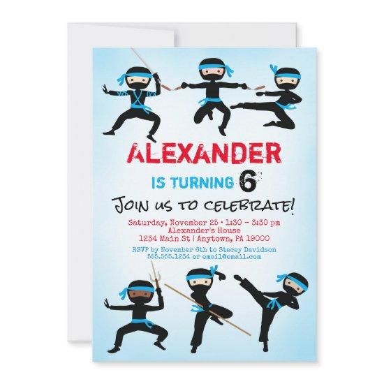 Ninja  Ninja Boy Birthday Invite