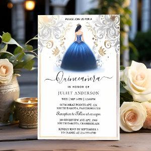 Of Ombre ivory Ice Sky Gold Royal Blue Quinceanera