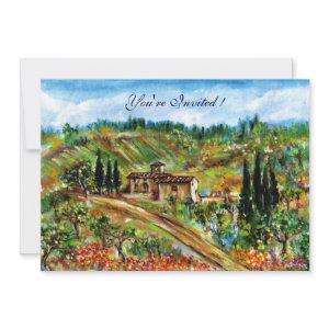 OLD FARMHOUSE ,OLIVE TREES IN TUSCANY LANDSCAPE