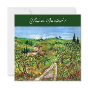 OLIVE TREES IN TUSCANY, green black