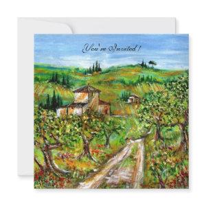 OLIVE TREES IN TUSCANY,yellow green white