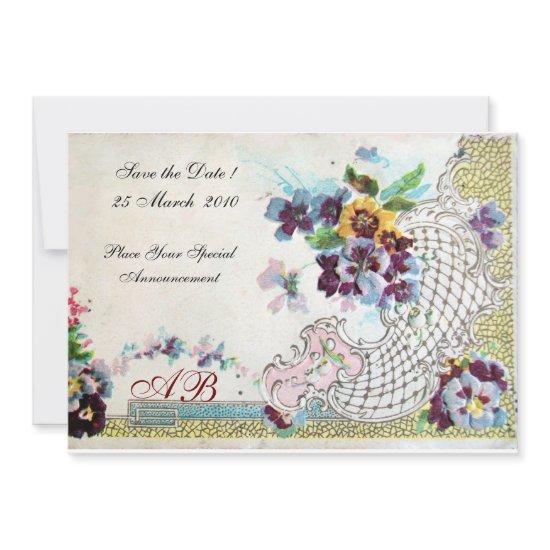 OMANTICA Floral Blue Pink White Wedding Monogram