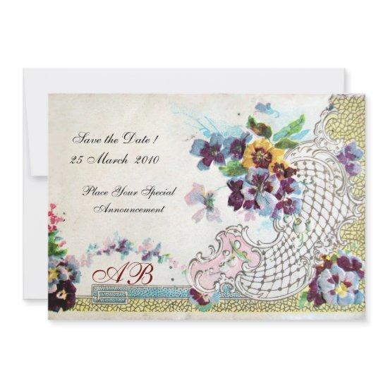 OMANTICA Floral Blue Pink White Wedding Monogram