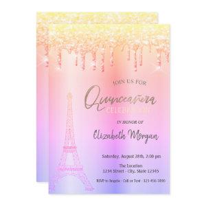 Ombre Drips, Eiffel Tower  Quinceañera