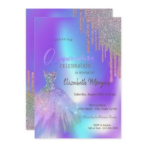 Ombre Glitter Drips Dress Quinceañera