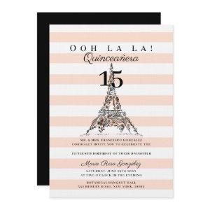 Ooh La La Floral Eiffel Tower Paris Quinceañera