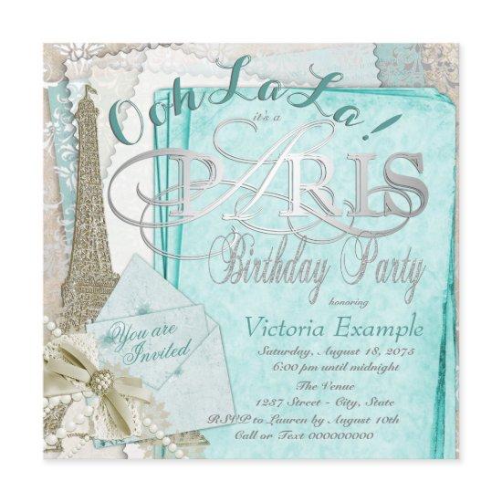 Ooh La La Teal Vintage Paris Birthday Party