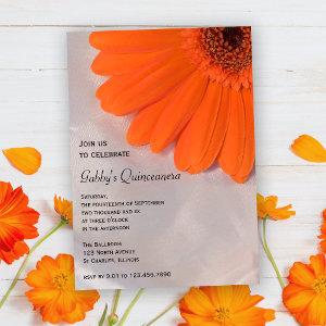 Orange Daisy on Satin Quinceanera Party