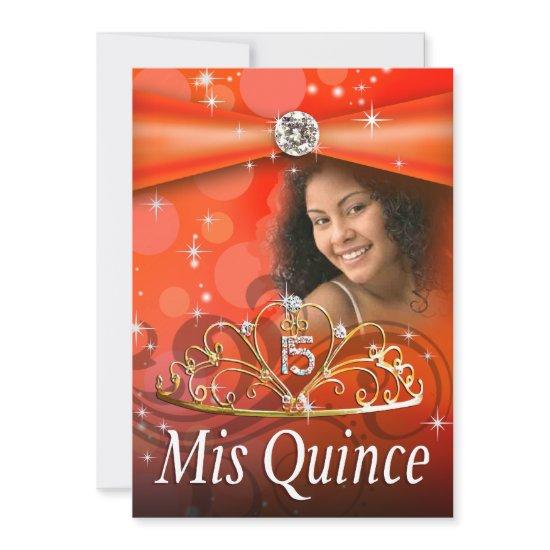 Orange Quinceanera 15 Princess Tiara  Photo