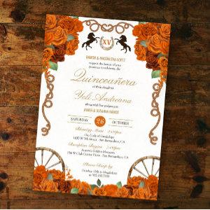Orange Rose Western Quinceañera