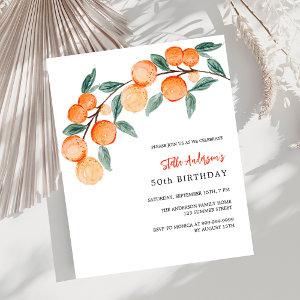 Oranges watercolored budget birthday