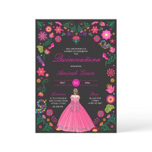 Otomi Embroidery Pink Quinceañera
