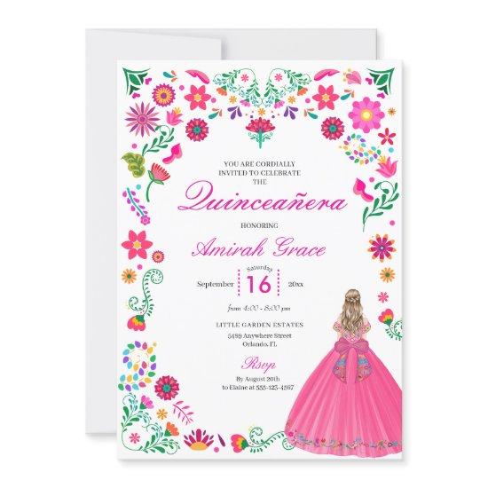 Otomi Mexican Embroidery Quinceañera