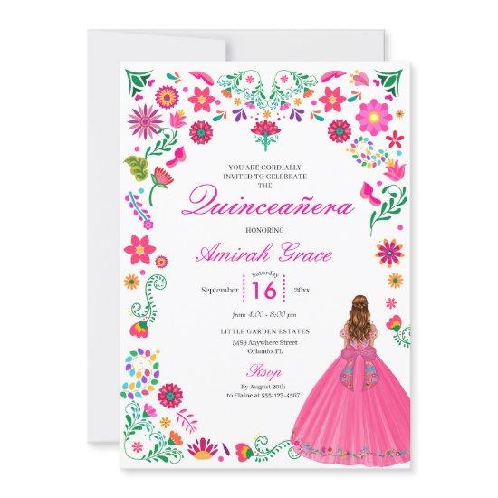 Otomi Mexican Embroidery Quinceañera