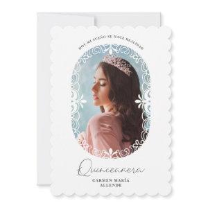 Oval Flourish Spanish Chic Photo Quinceañera