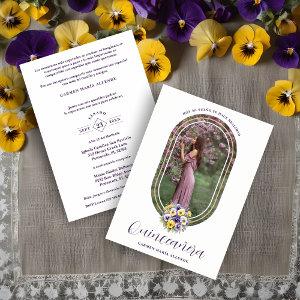 Oval Spanish Chic Floral Bouquet Photo Quinceañera