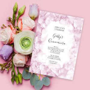 Pale Pink Hydrangea Watercolor Quinceanera Party
