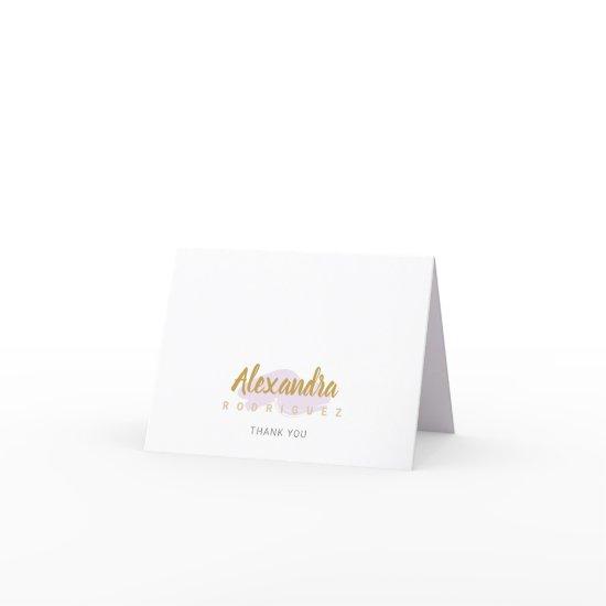 Pale Purple and Gold Quinceanera Thank You Card