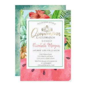 Palm Leaves,Watermelon,Pineapple Quinceañera
