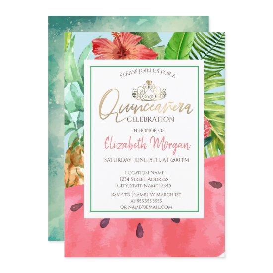 Palm Leaves,Watermelon,Pineapple Quinceañera
