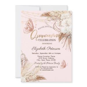 Pampas Grass Boho Flowers Butterflies Quinceañera