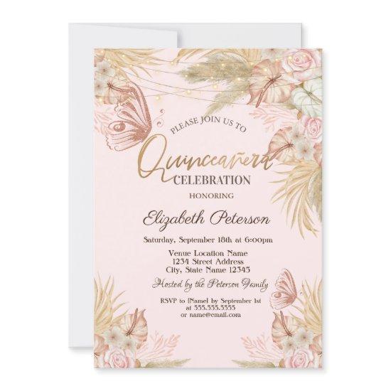 Pampas Grass Butterflies Quinceañera