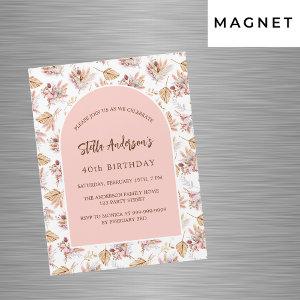 Pampas grass flowers rose gold luxury birthday magnetic