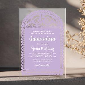 Papel Picado Inspired Pink Quinceanera Birthday Acrylic