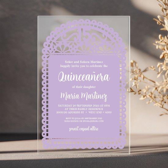 Papel Picado Inspired Pink Quinceanera Birthday Acrylic