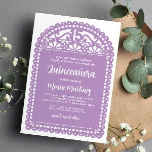 Papel Picado Inspired Purple Quinceanera Birthday