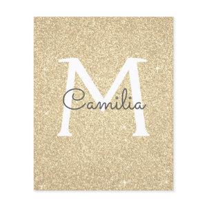 Paper Gold Glitter Monogram Quinceanera