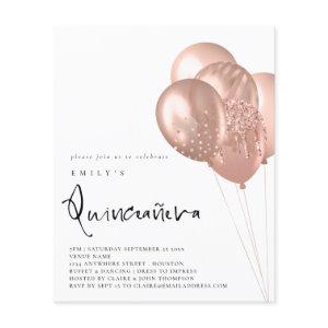PAPER Rose Gold Balloon QR Code Quinceañera Party