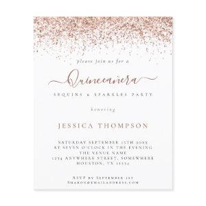 PAPER Rose Gold Glitter Quinceañera