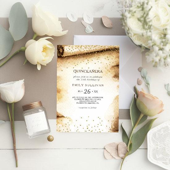 Paper Scroll Rustic Quinceañera Birthday Party