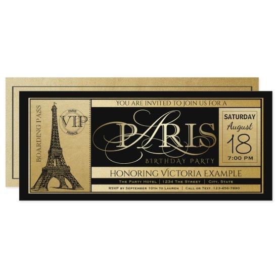 Paris Birthday Party  Ticket