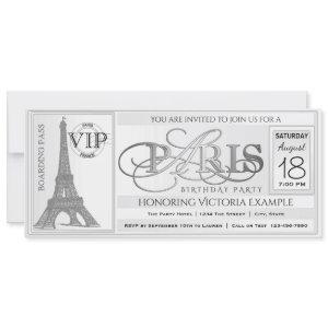 Paris Birthday Party Ticket