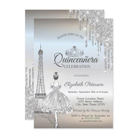 Paris Eiffel Tower,Drips,Ballerina  Quinceañera
