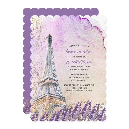 Paris Eiffel Tower Lavender Quinceanera