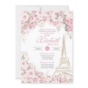 Paris Rose Garden Blossom Pink Blush Quinceanera