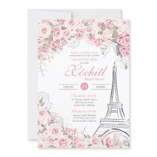 Paris Rose Garden Blossom Pink Quinceanera
