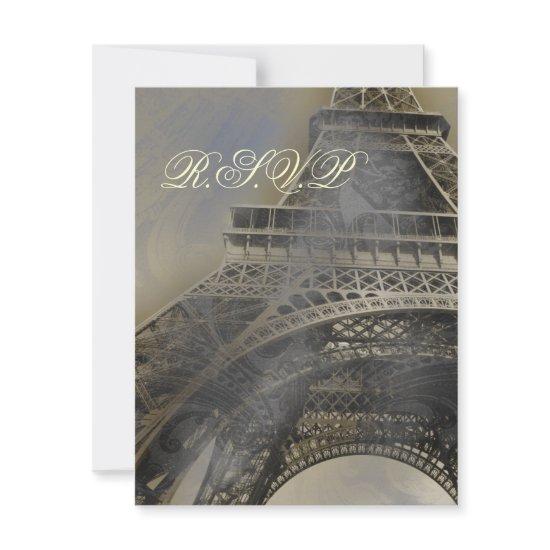 Parisian wedding  rsvp cards