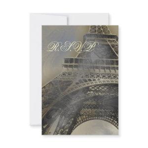 Parisian wedding  rsvp cards standard 3.5 x 5