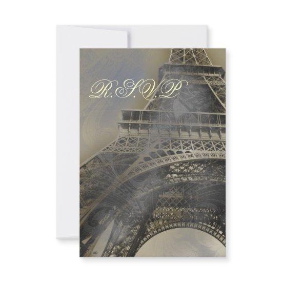 Parisian wedding  rsvp cards standard 3.5 x 5