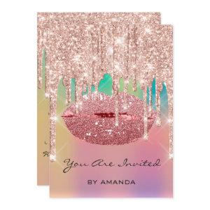 Party Birthday 16th Kiss Lips Rose Glitter