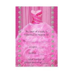 Party Dress Pearls Hot Pink Quinceanera RSVP