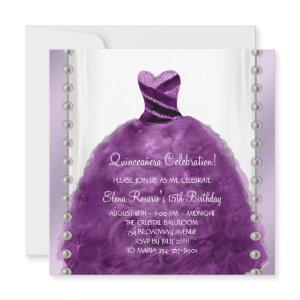 Party Dress Pearls Plum Purple Quinceanera