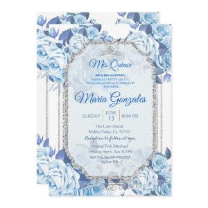 Pastel Blue Floral Roses Mis Quince