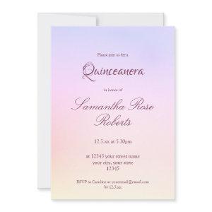 Pastel Rainbow Holographic Elegant Quinceanera